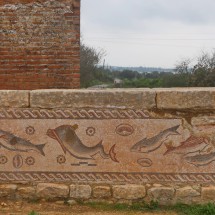 Roman mosaic in the ruins Ruínas Romanas de Milreu of Estoi